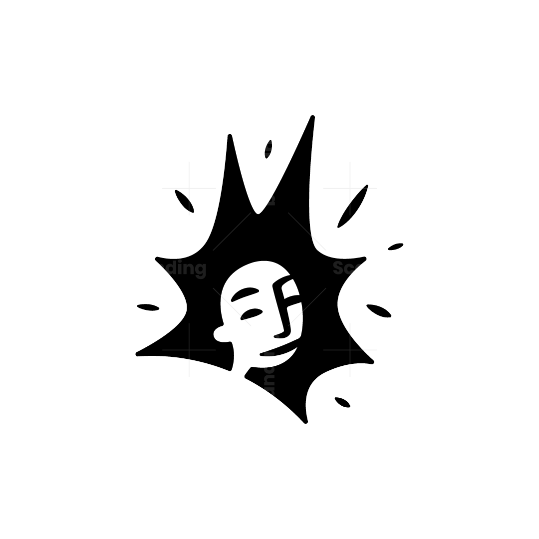 Fun Person Splat Hair Logo