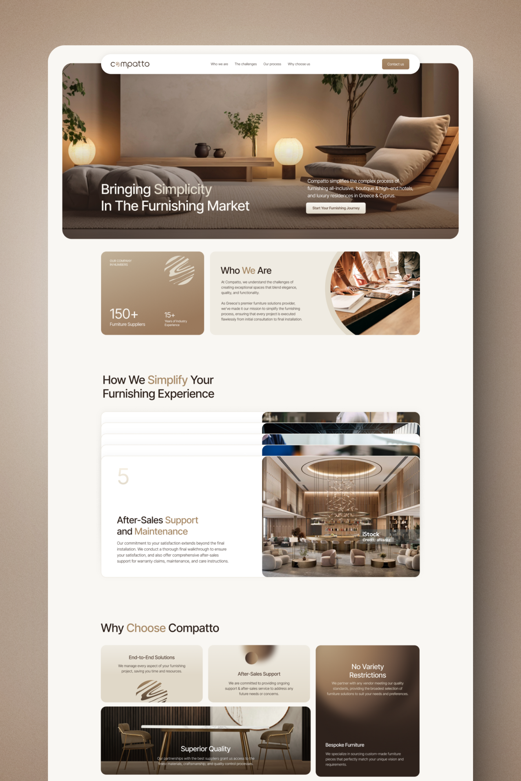 Luxury Elegant Furnishing Website Design & Development for High-End Companies | Compatto Case Study