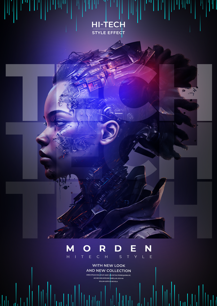 Artificial Intelligence Robot High Tech Cyberpunk Network Technology Poster | PSD Free Download – Pikbest