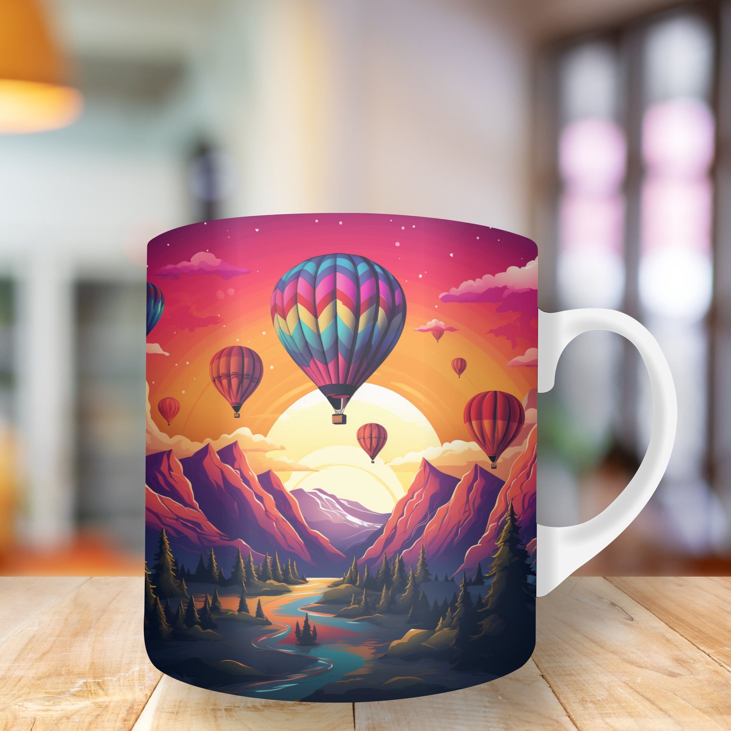 3d Balloons Landscape Forest Mug Wrap 11oz and 15oz Mug – Etsy