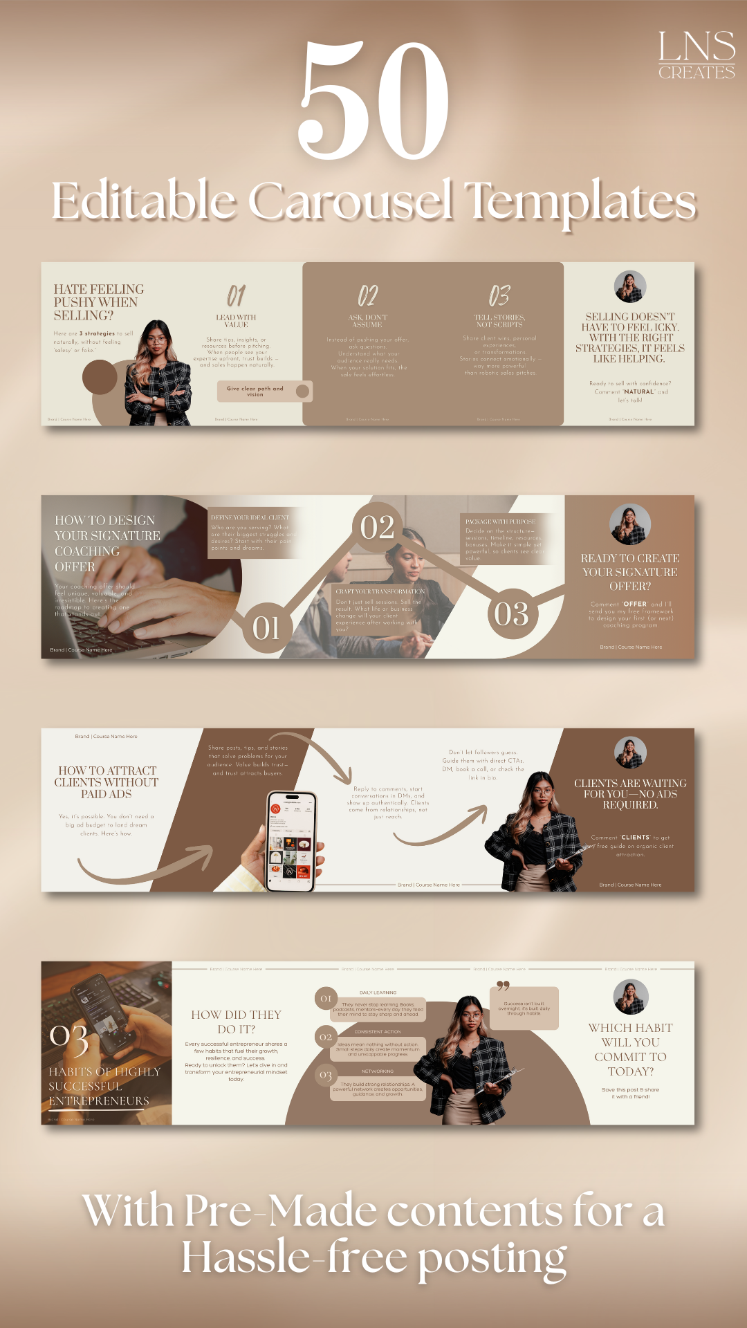 50 Editable Instagram Carousel Templates for Coaches & Businesses | Canva