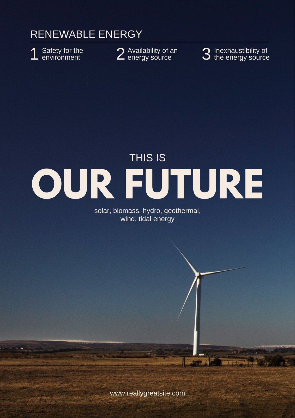 Blue White Minimalistic Renewable Energy Poster – Templates by Canva