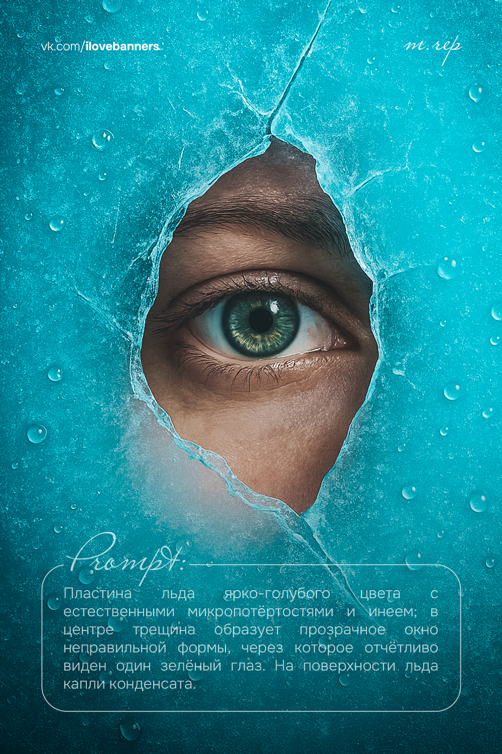 Эффект «глаз сквозь лёд» с помощью Sora Imagen