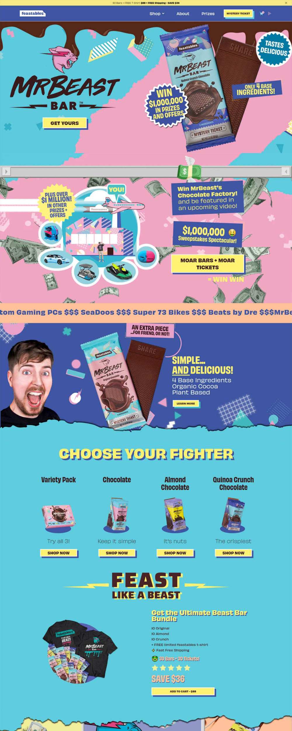 Feastables | eCommerce Website Design Gallery & Tech Inspiration