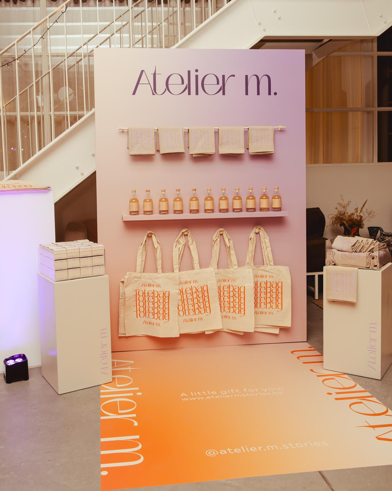 Elegant Branding for Atelier M: Luxury Catering with Style – Event gift shop backdrop – Activation
