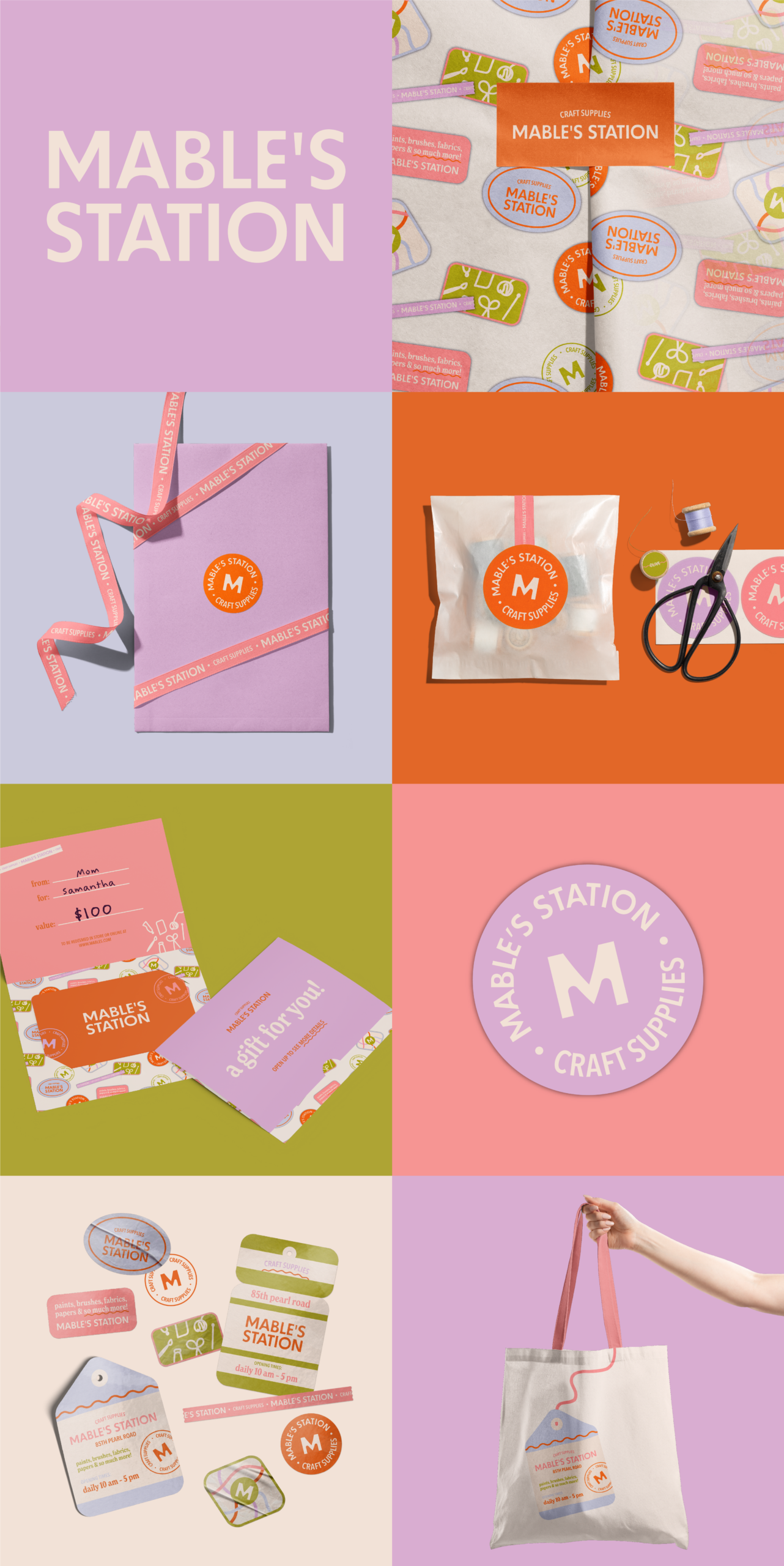 Mabel’s Station Craft Store | Branding, Logo Design, Brand Assets, Pattern & Packaging