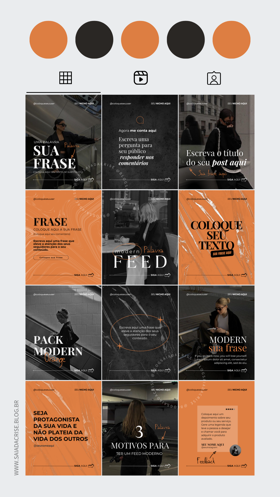 Template Minimalist Instagram | Canva Packs | Blog Saia da Crise