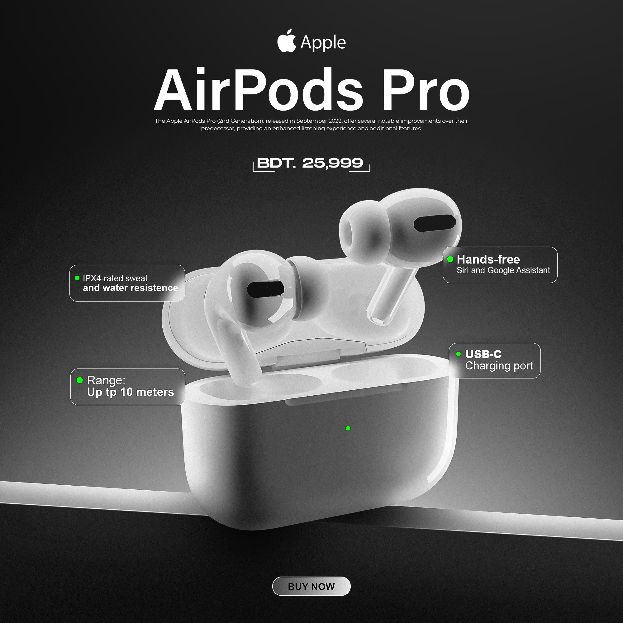 AIRPODS PRO SOCIAL MEDIA POST DESIGN