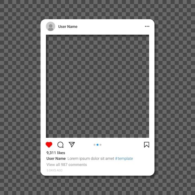 Plantilla de marco de Instagram de redes sociales | Vector Premium