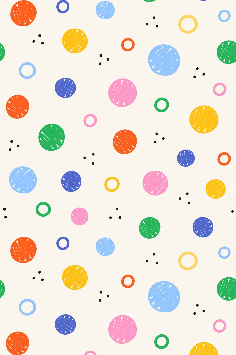 Colorful Doodle Polka Dot Pattern – Cute Seamless Design