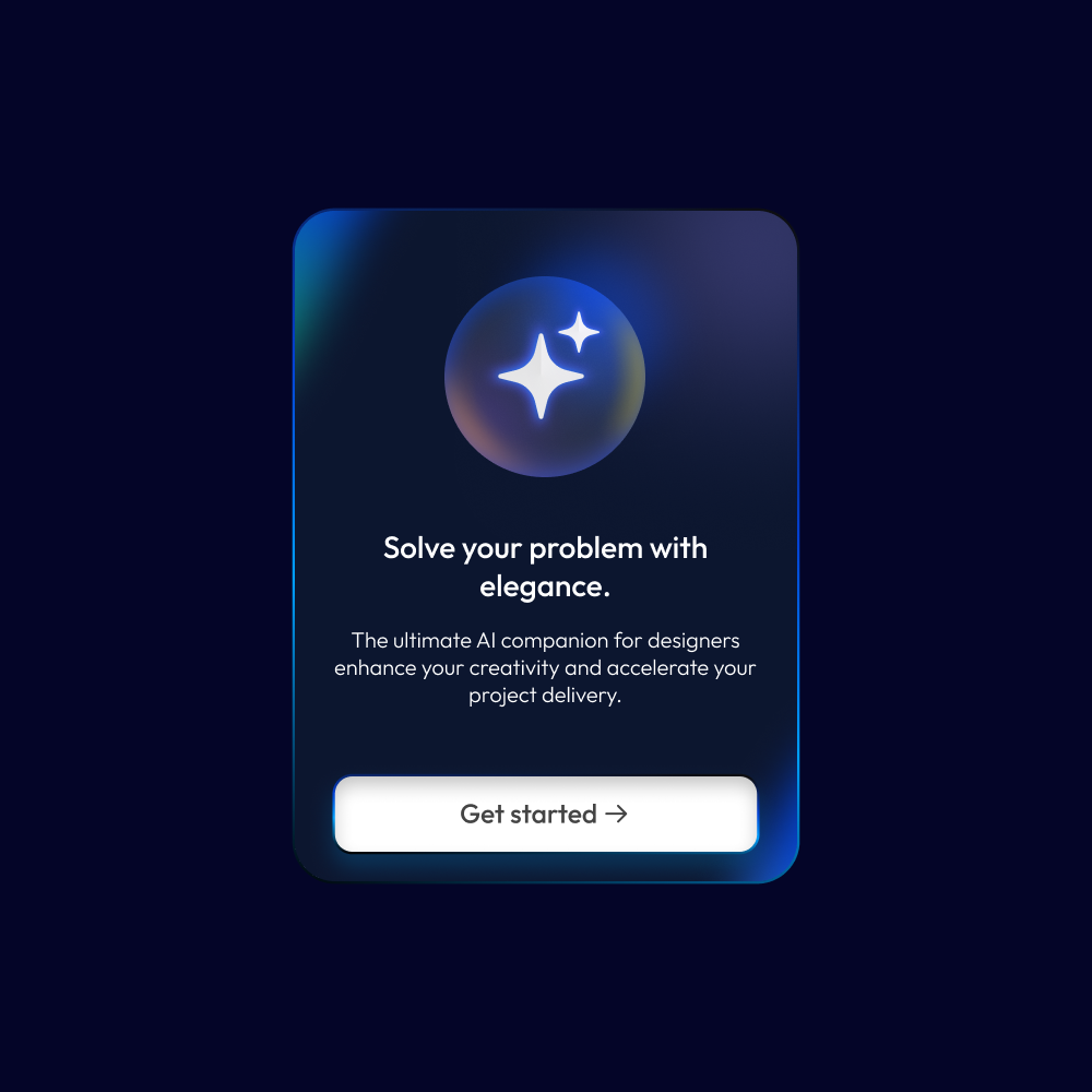 Modern AI Assistant UI – Glassmorphism Card
