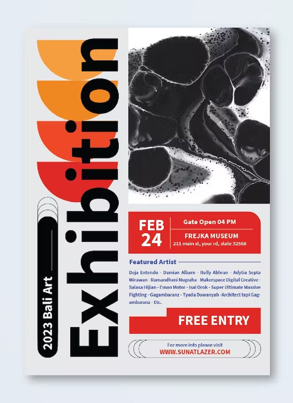 Art Exhibition Flyer Template AI, EPS