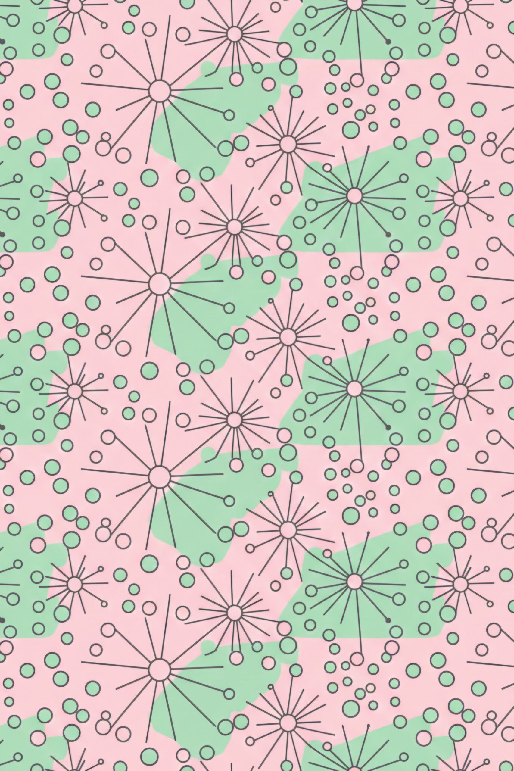 Charming 50s Atomic Starburst Retro Seamless Pattern ✨🍬