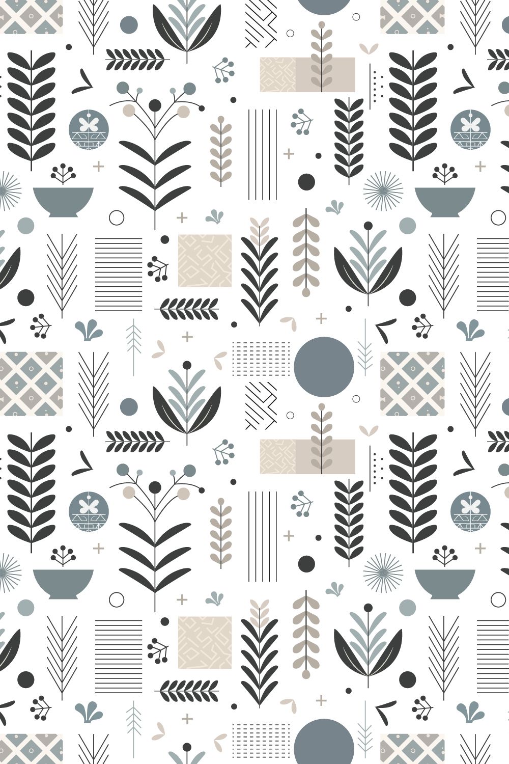 Scandinavian seamless pattern design in blue pastel colours