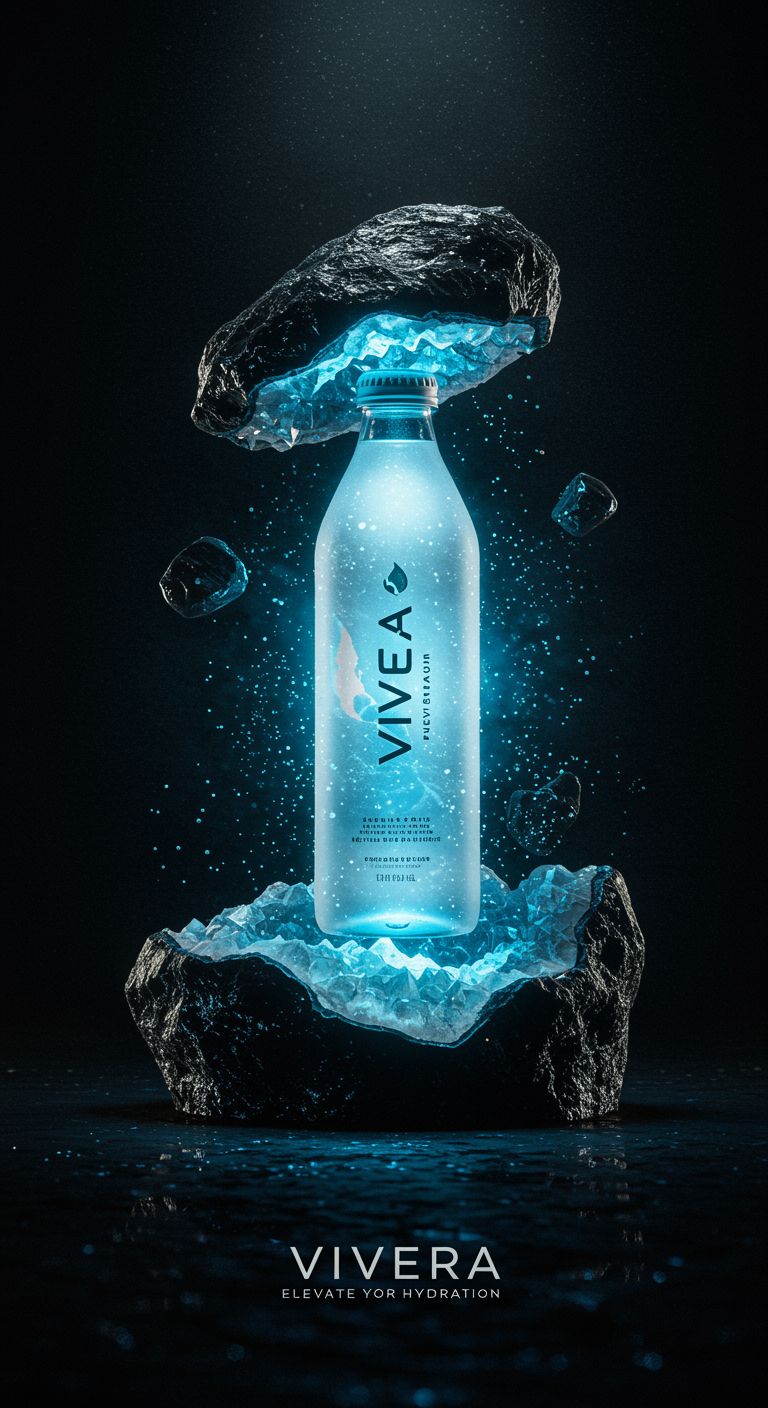 💧 Vivera Water Bottle in Glowing Crystal Shell
