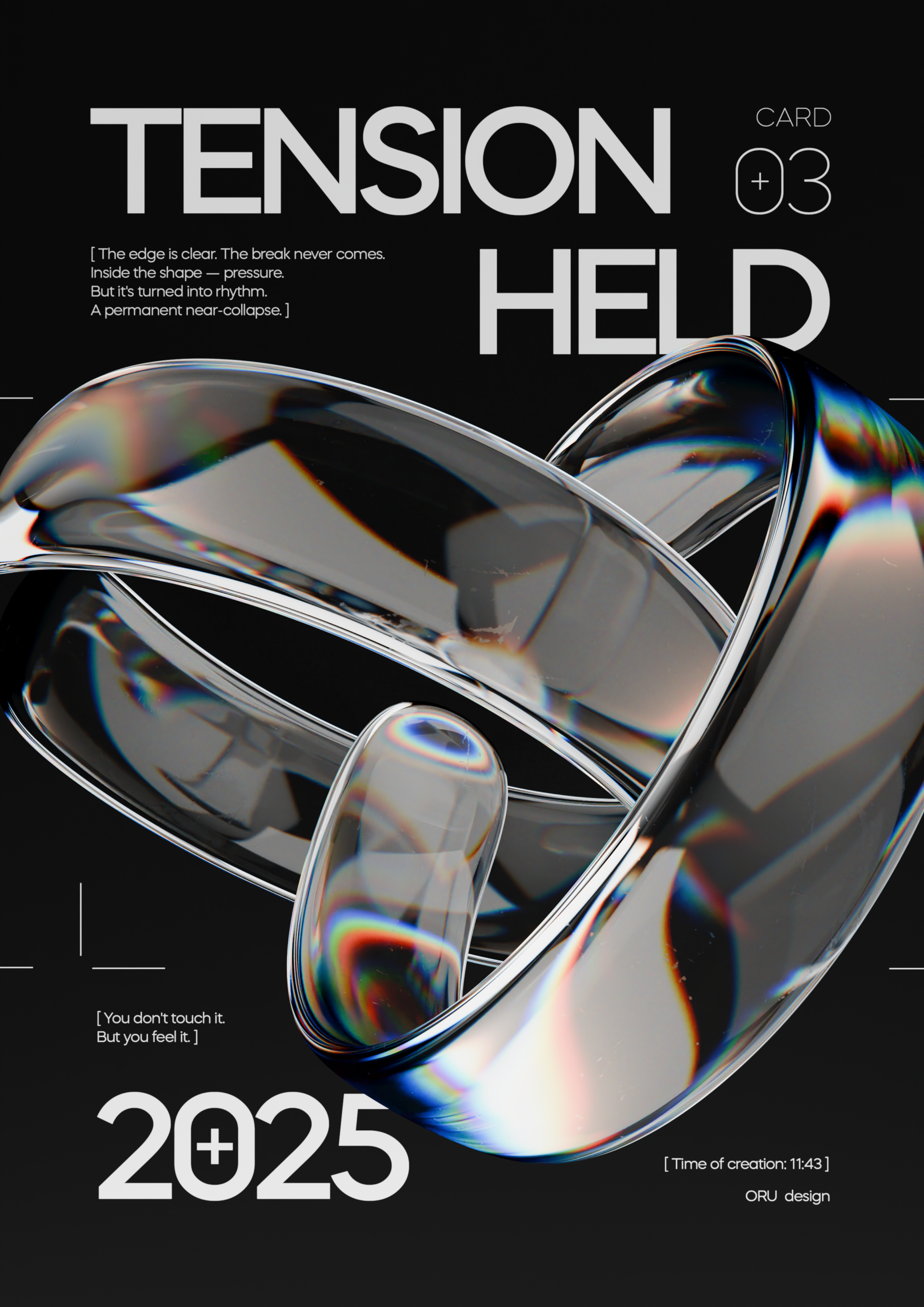 Black poster 03 with glass element by ORU