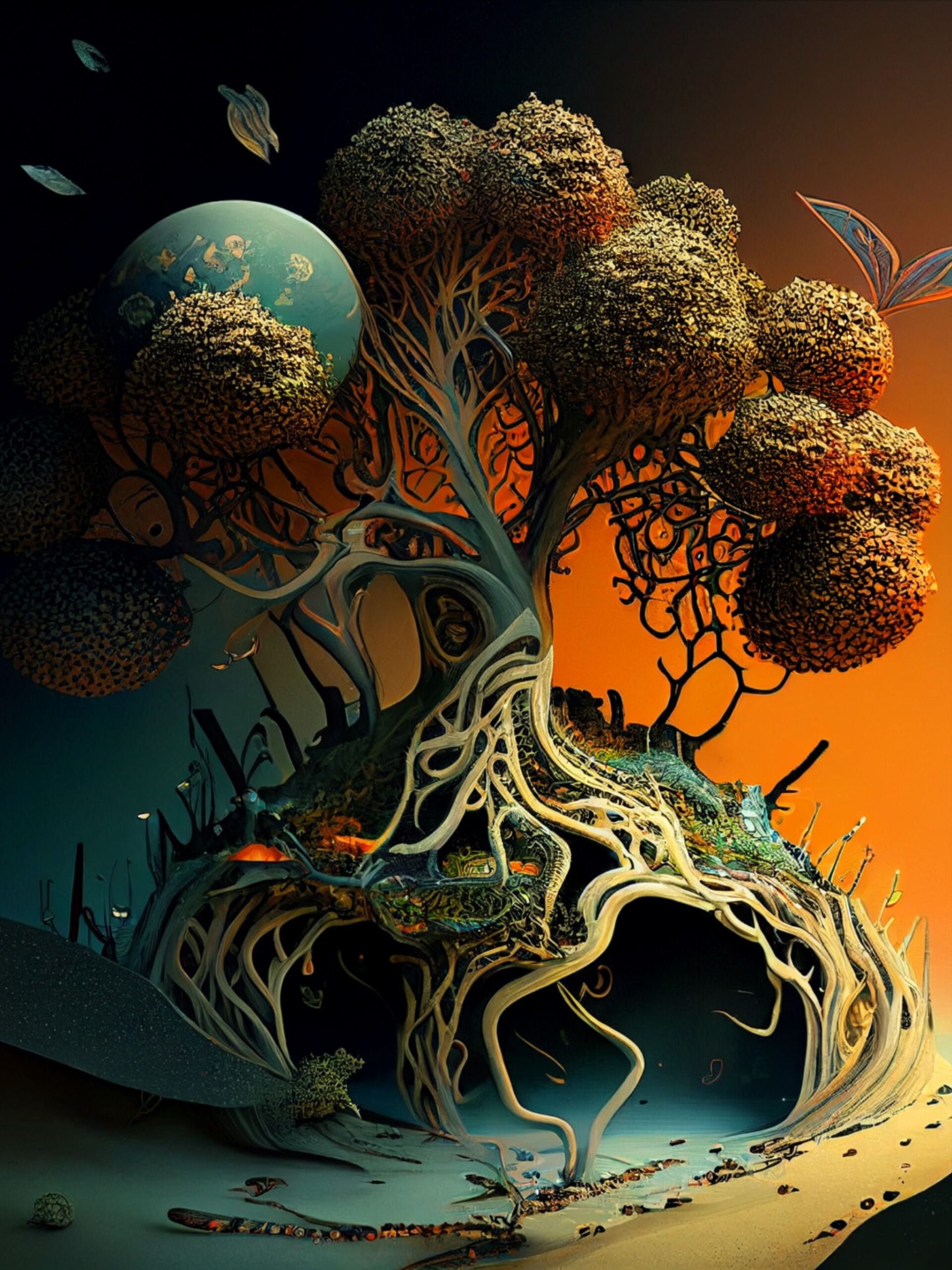 AlienTree, abstract art, Ai art