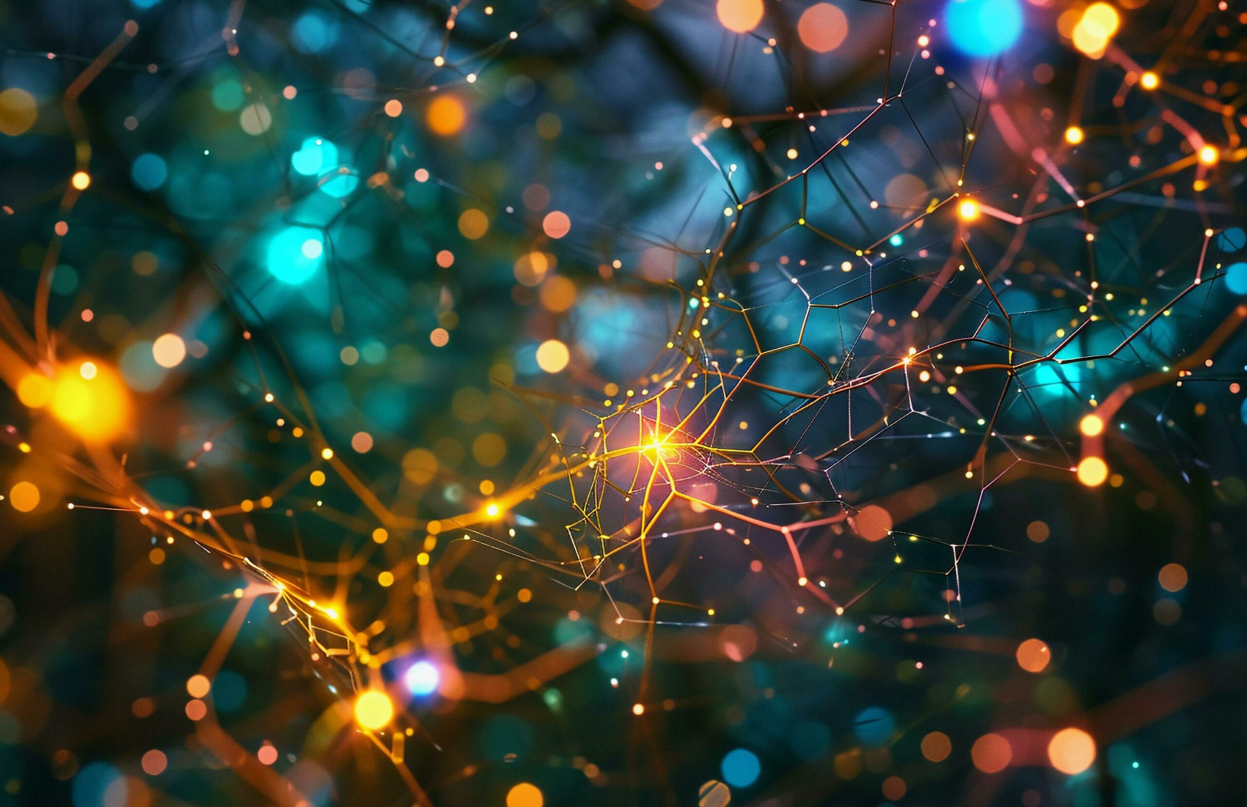 Download AI generated Colorful Neural Network at Night With Some Stars in the Background, Tangled Nests for free