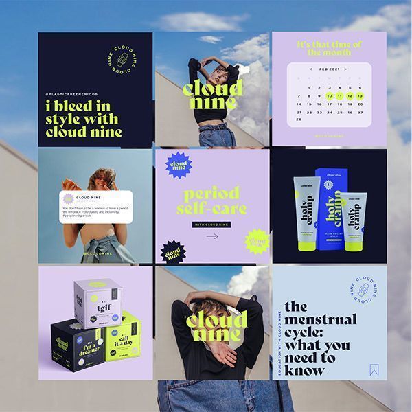 Cloud Nine | Bold, Modern Period Branding on Behance | Social media design