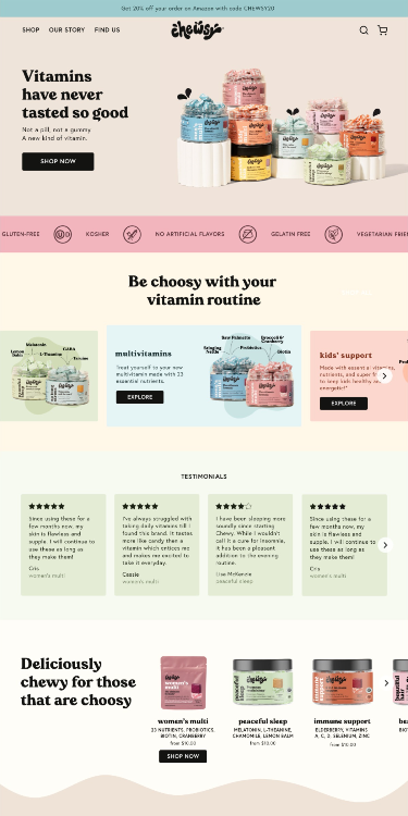 Shopify website design for a wellness brand