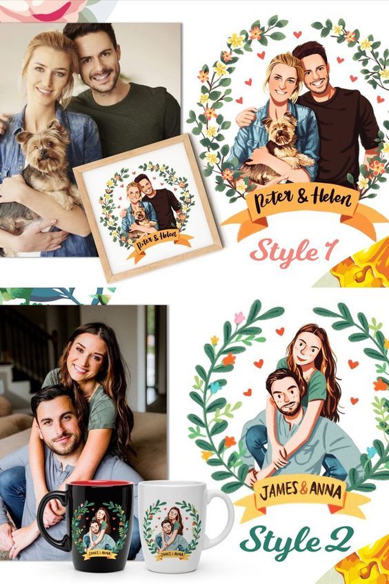I can draw custom couple, family, friends portrait illustration