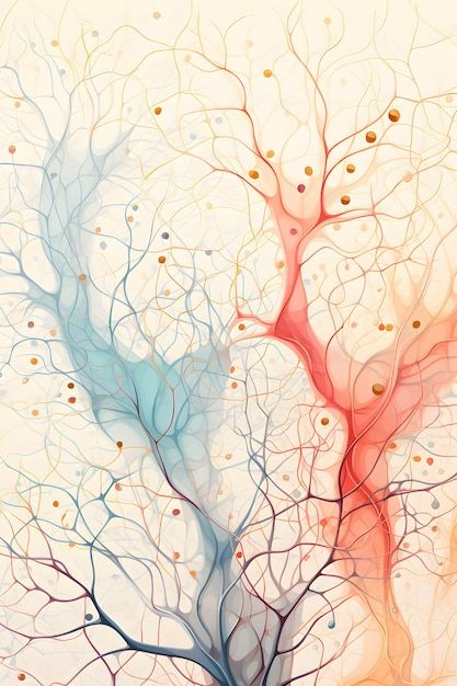 Abstract neural network illustration in pastel tones | Premium AI-generated image