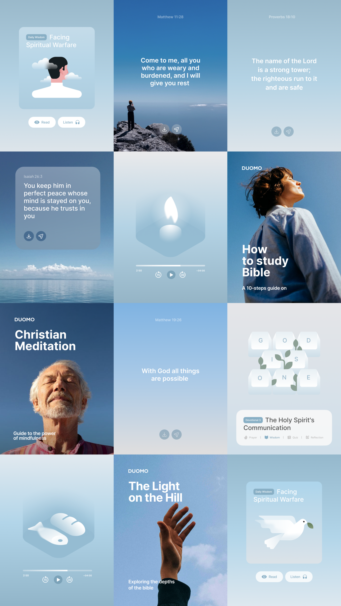 Duomo App. Brand identity created for a modern Bible study experience.