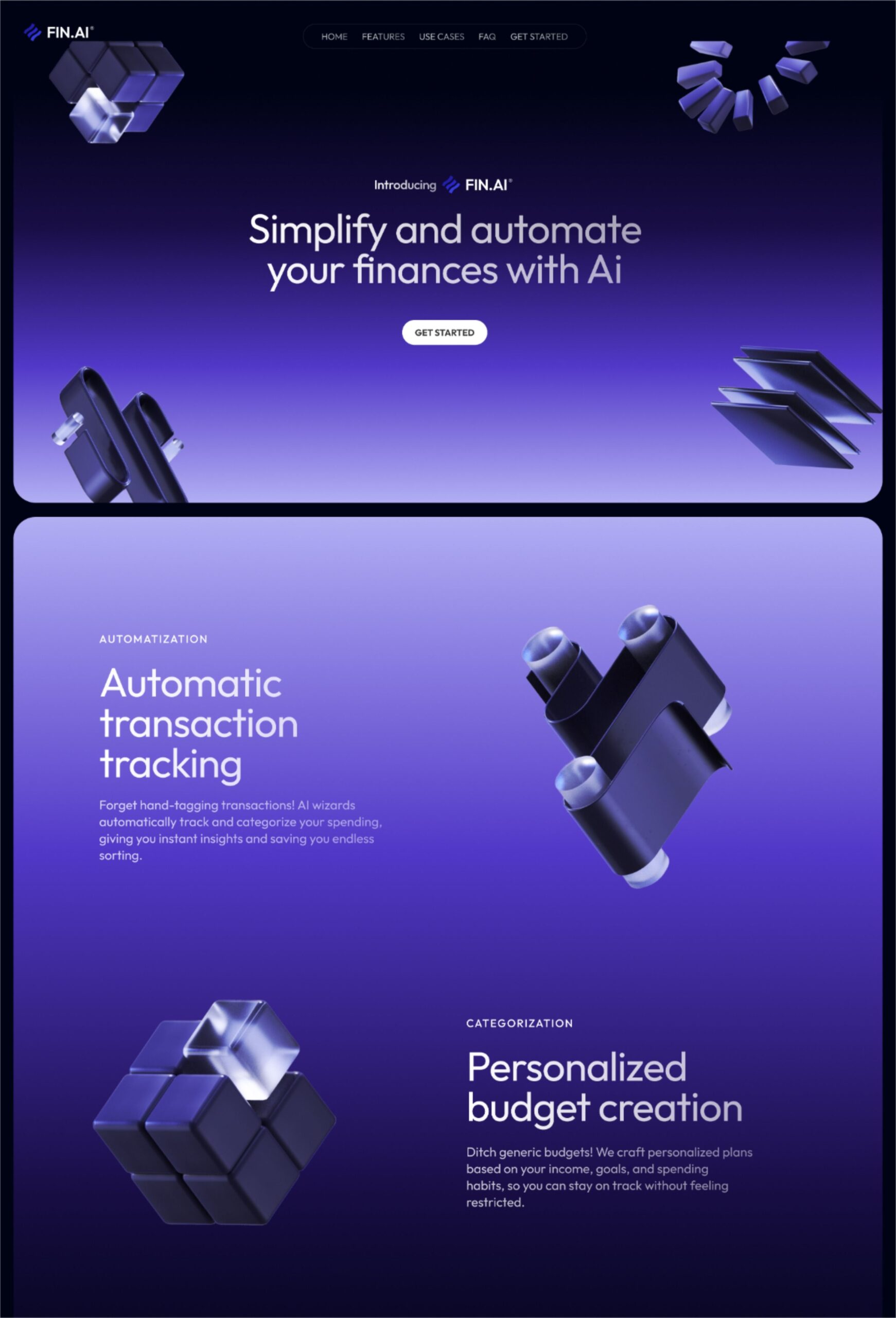 Fin Ai 3D Website Template