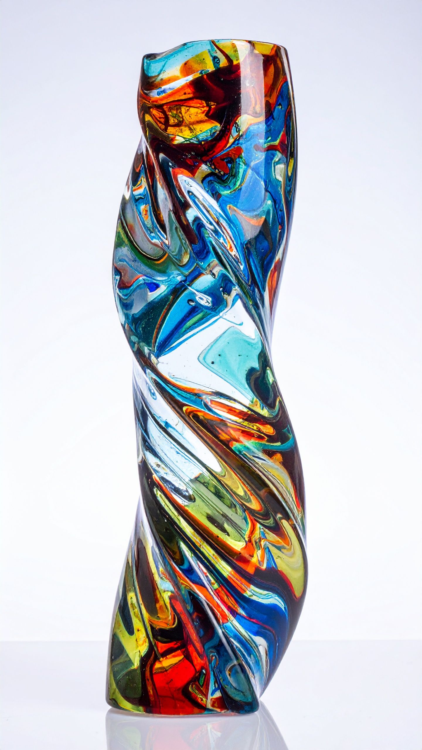 Spiral Prism: Vivid Swirl in Glass