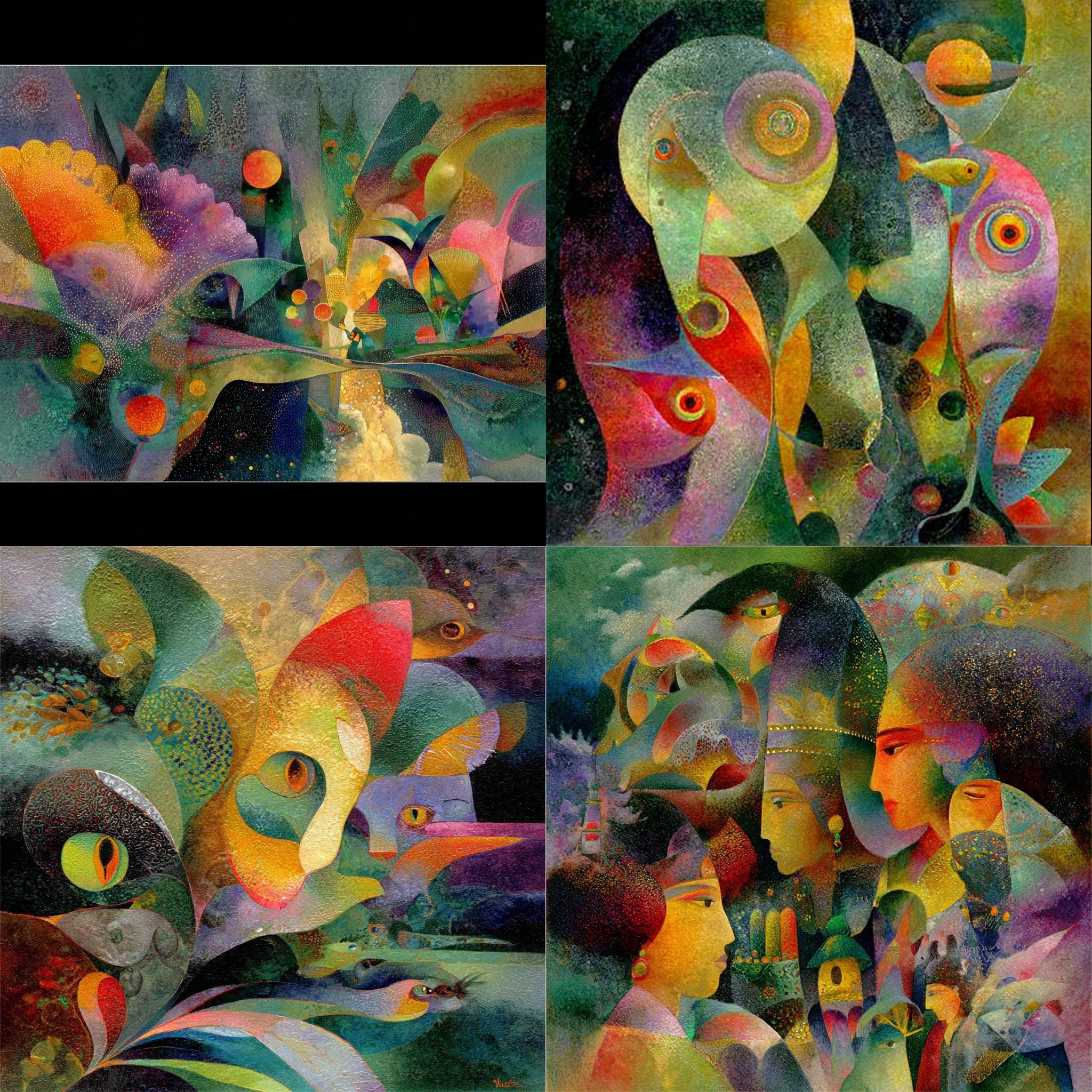 Surreal Geometric Dreamscapes Midjourney style | Andrei Kovalev’s Midlibrary