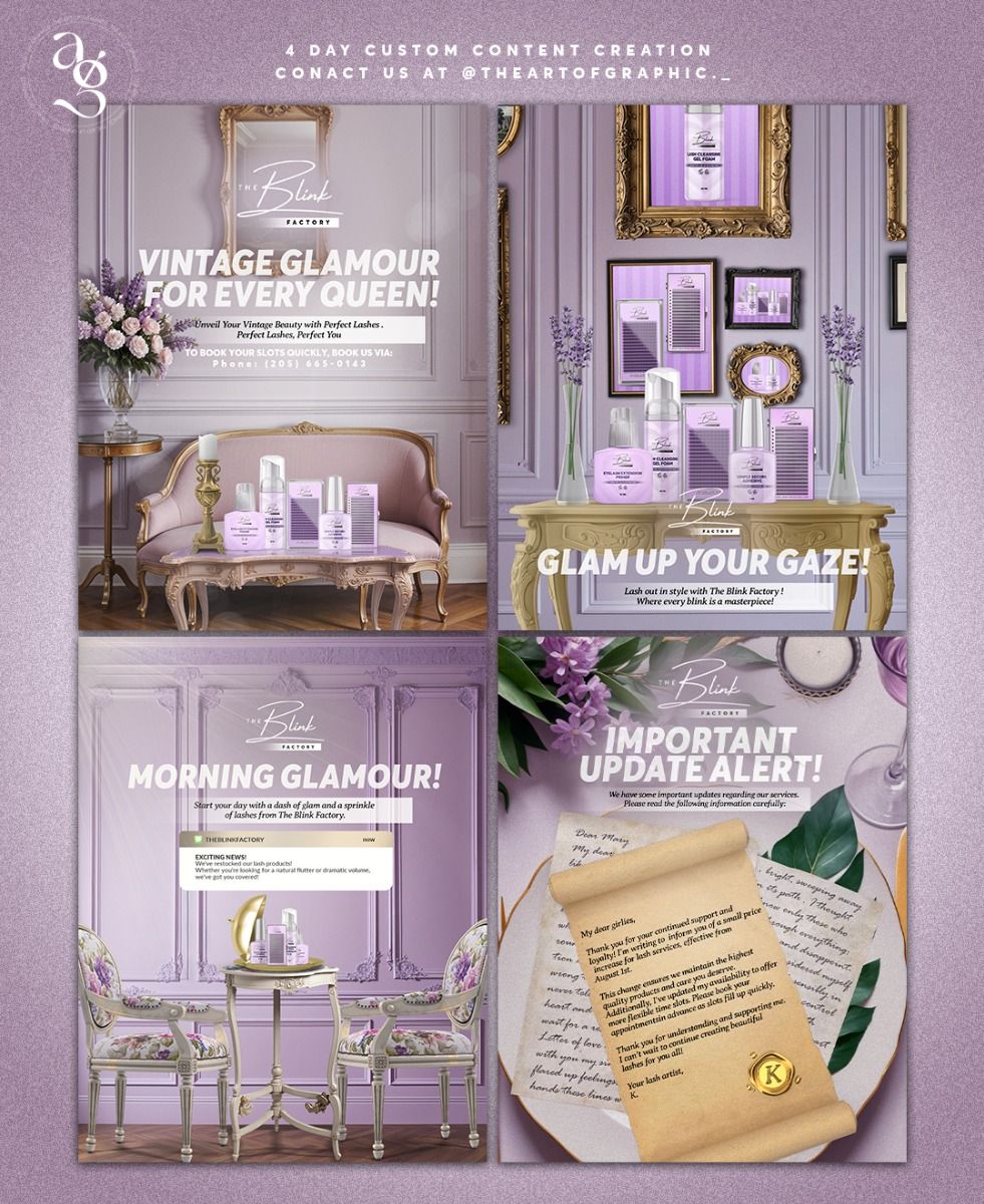 4 days Custom Social Media post designs, Content Creation design template, Creative Instagram posts