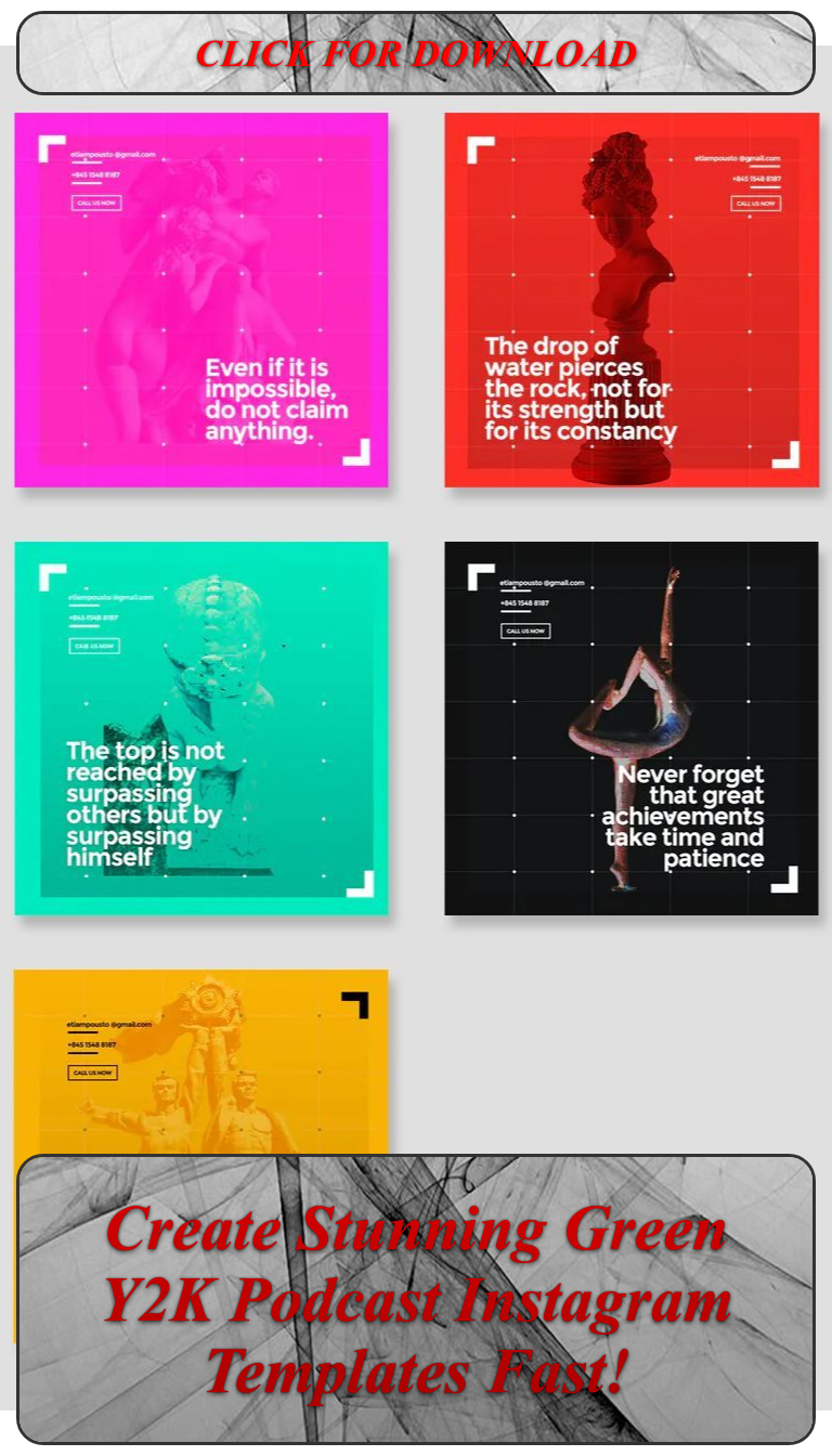 Green Y2K Podcast Instagram Canva Templates – Create Fast & Stunning IG Content