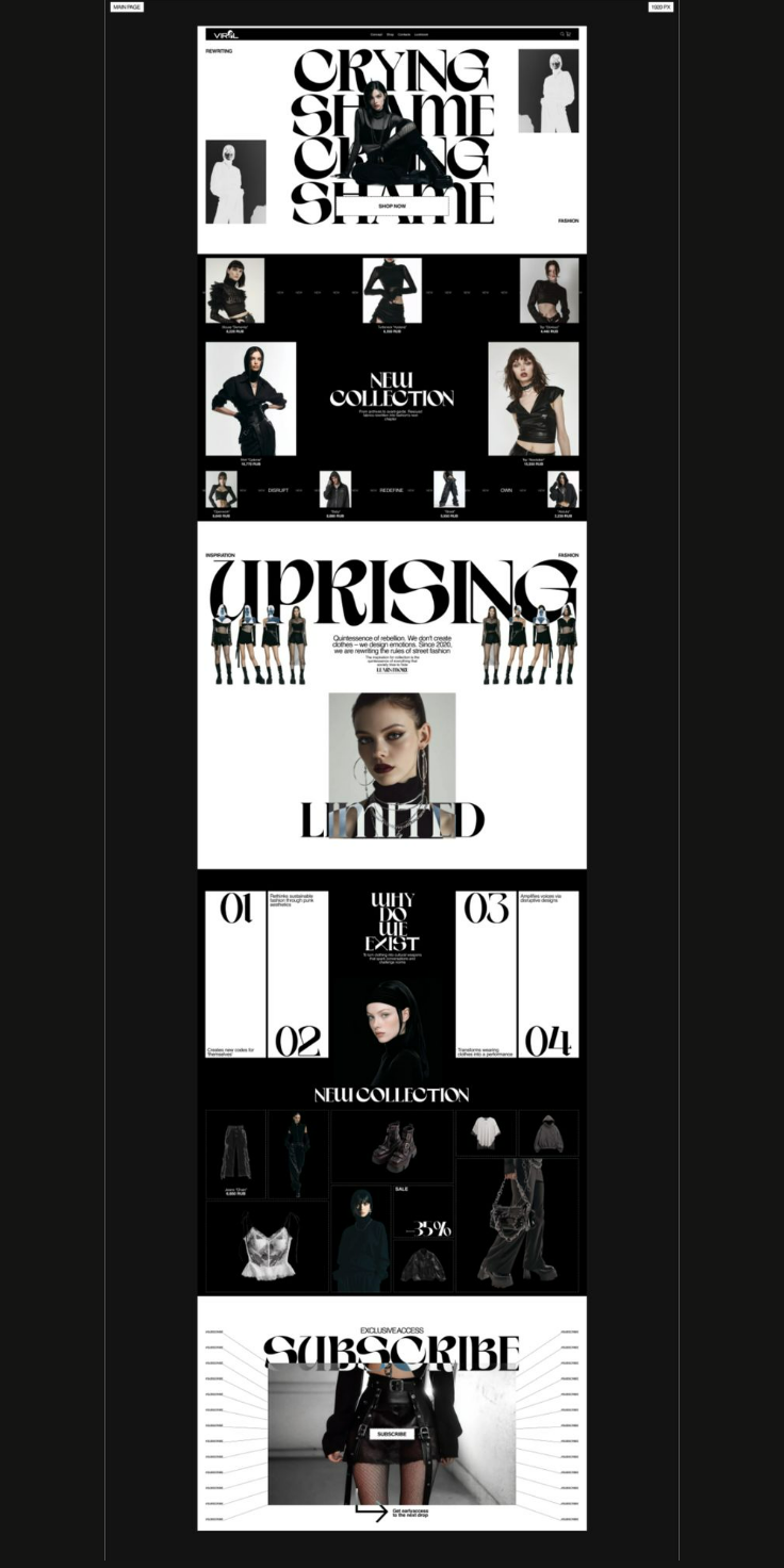 VIRAL: E-commerce Website UX/UI Design Concept