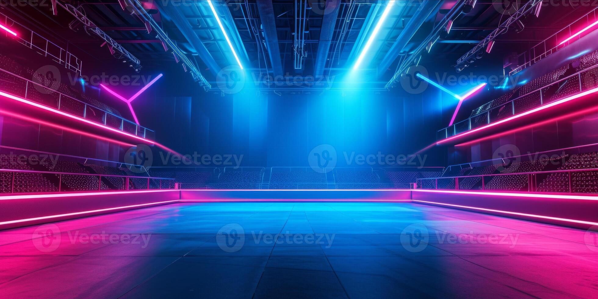 AI generated Futuristic esport background for gaming live streaming. Esport game tournament competition neon banner