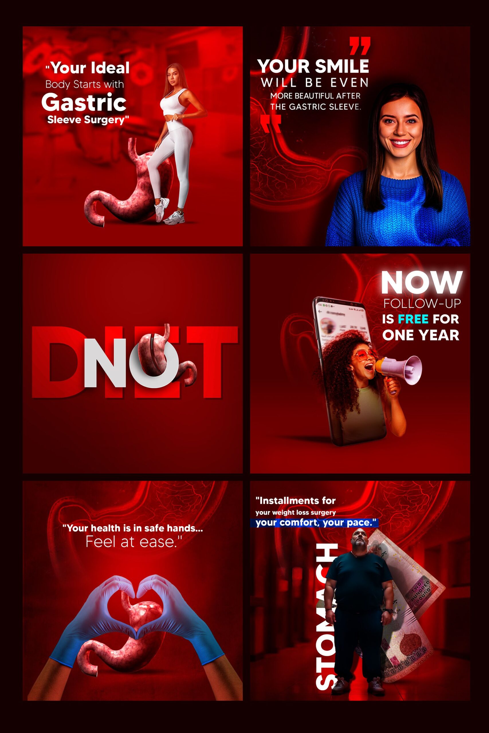 Stomach social media designs