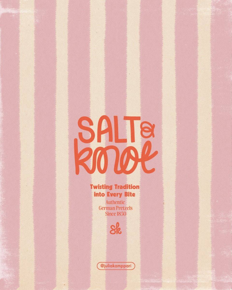 Salt & Knot brand identity design — fun, colourful, vintage / nostalgia inspired branding