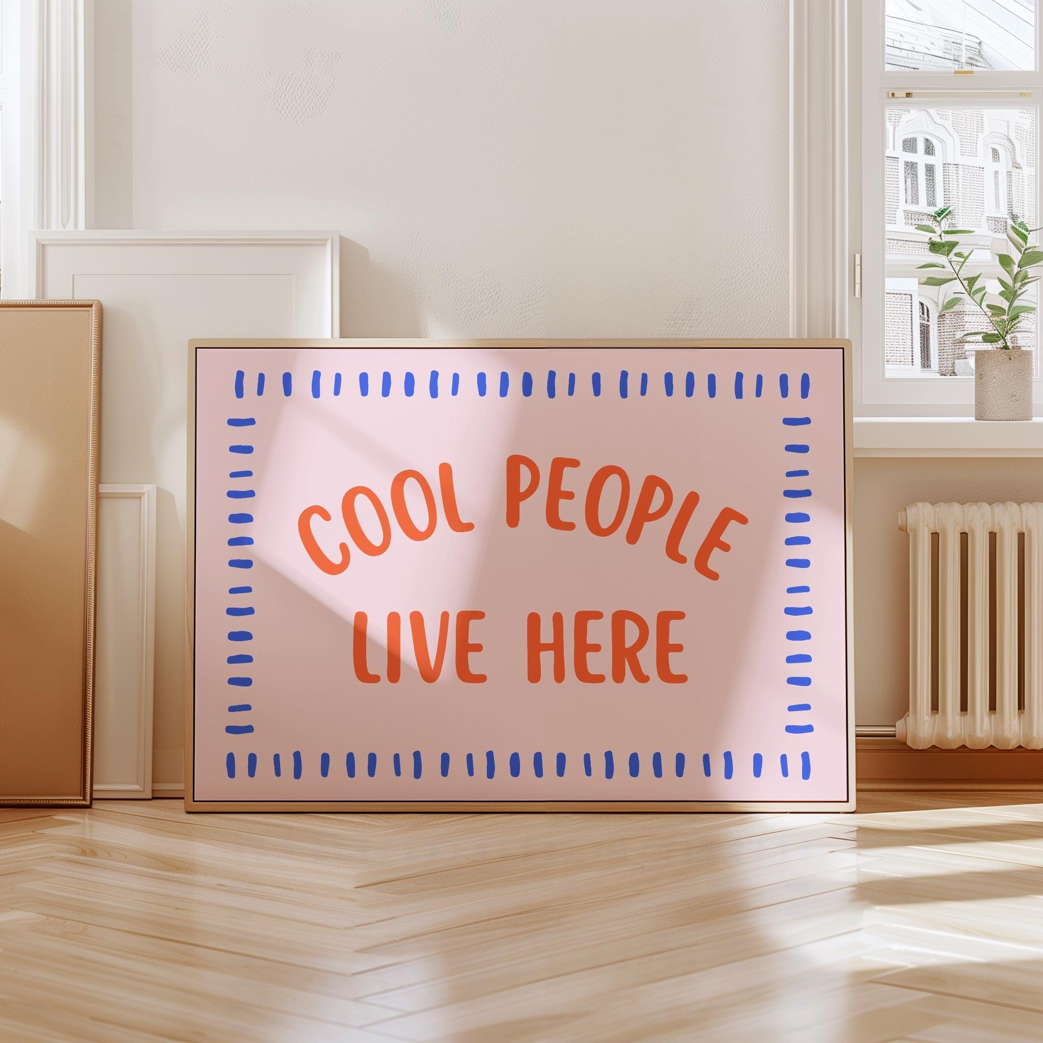 Cool People Live Here — Trendy Dopamine Decor Pink Aesthetic Wall Art Print (digital Download) – Etsy