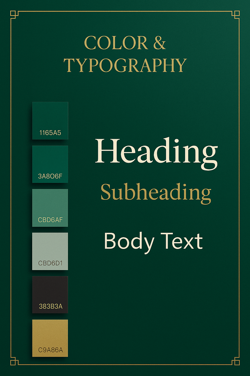 Emerald & Gold Brand Colors & Fonts | Luxury Branding Inspiration