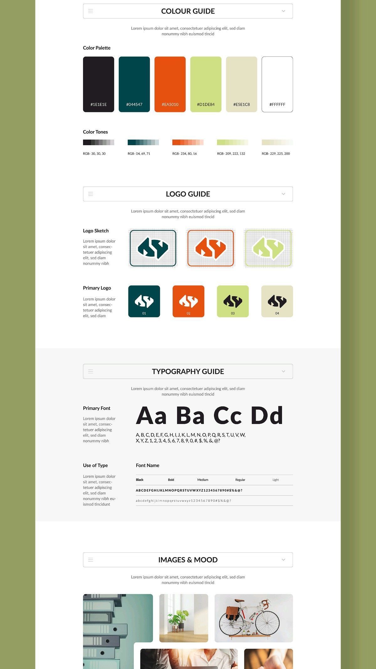 Complete Brand Guide Mood Board Template for Inspiring Branding Layouts