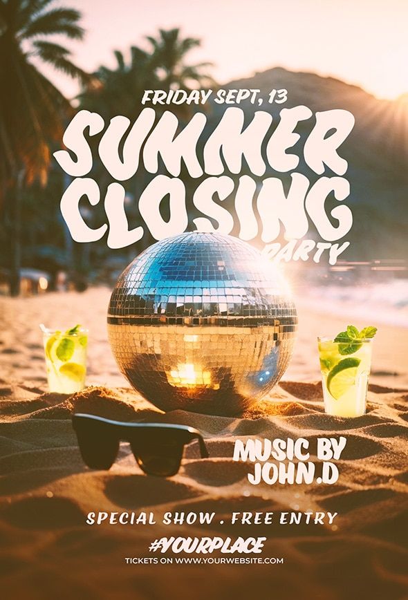 Summer Closing Party Flyer and Poster – Creative Flyers