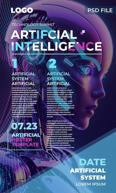 Artificial intelligence landing page template | Premium PSD