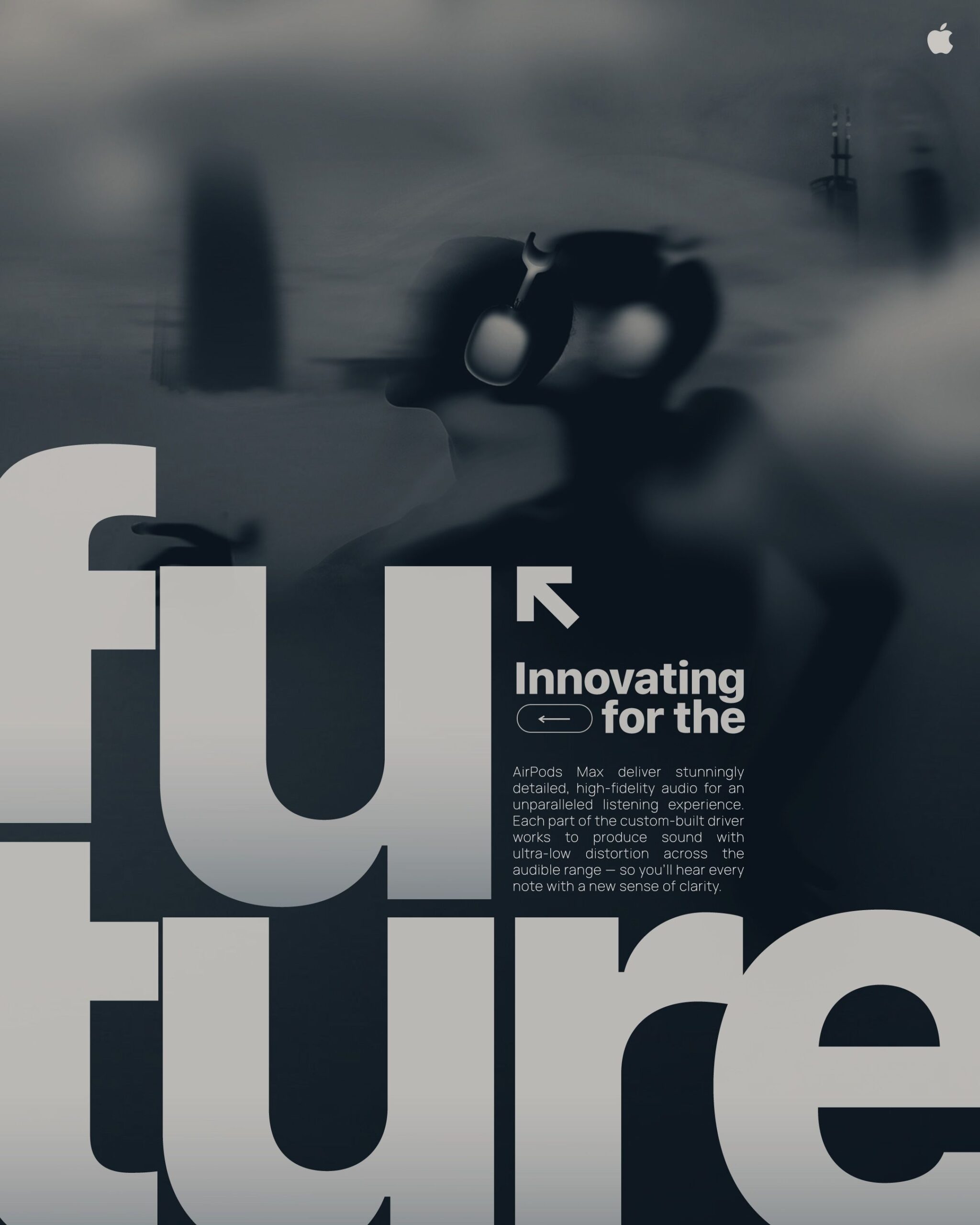 Poster Design for Apple | Futuristic Typography & Abstract Motion – Poster Design