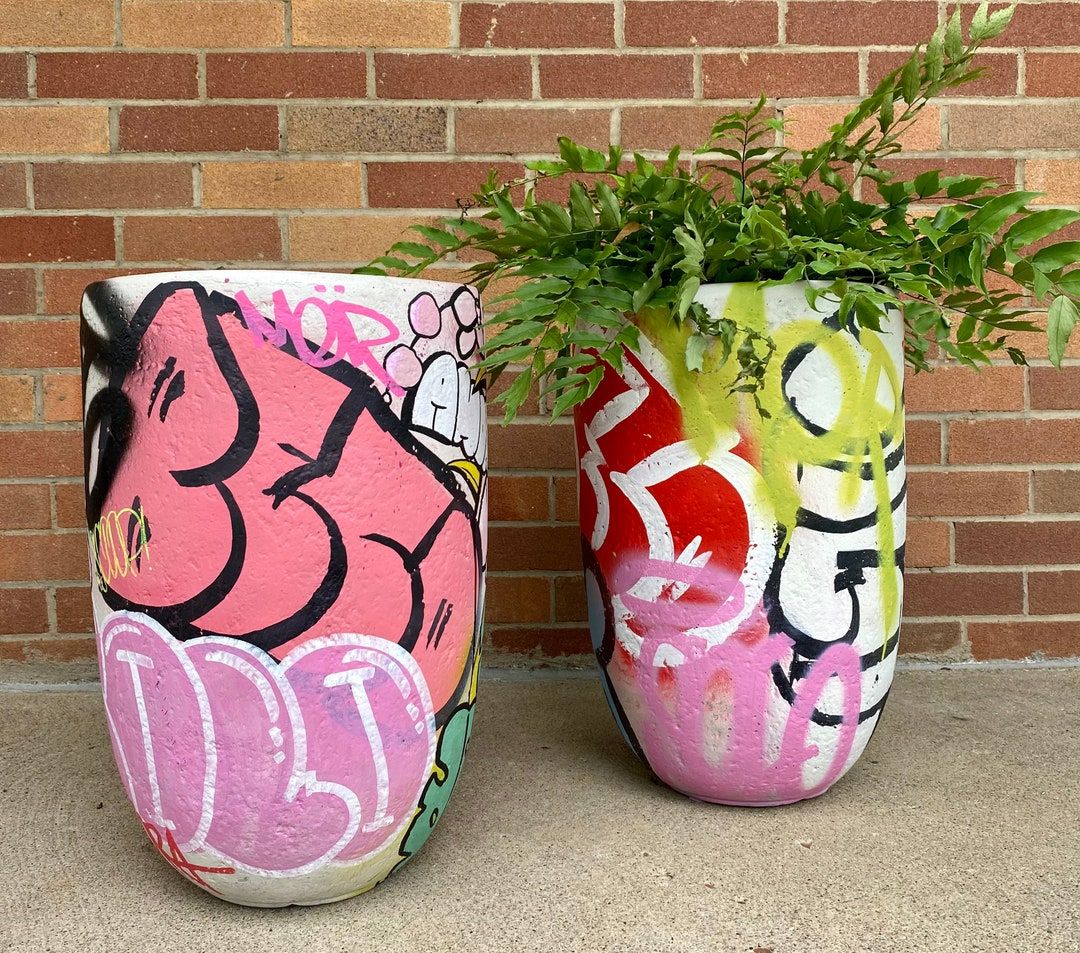 Large Planter / Graffiti Planter / Street Art / Unique Planter / Artistic Planter / Custom Planter / Plant Pots / Art / Custom Art / Hip Hop – Etsy