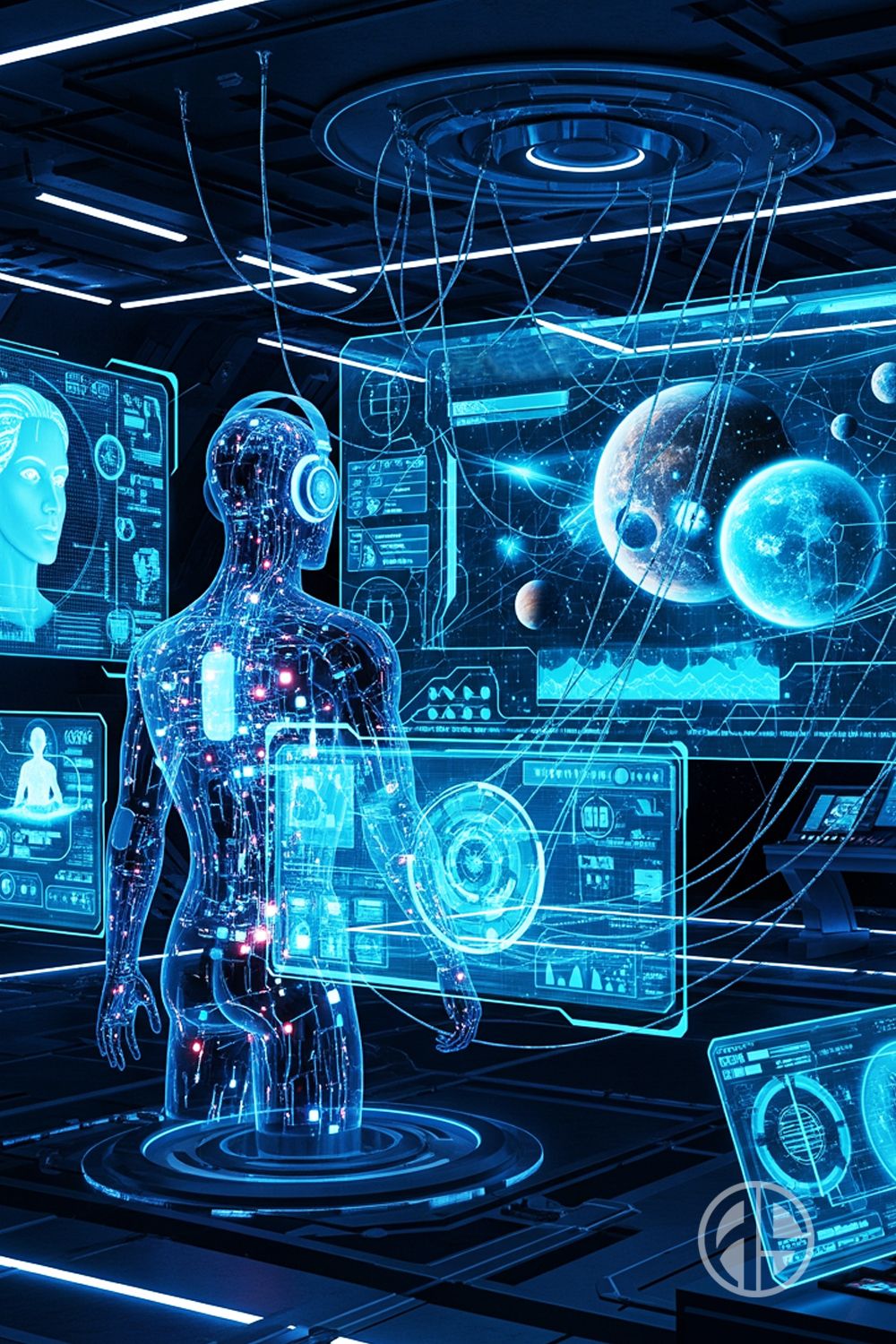 📝 Futuristic AI Hologram Lab | Digital Innovation Design