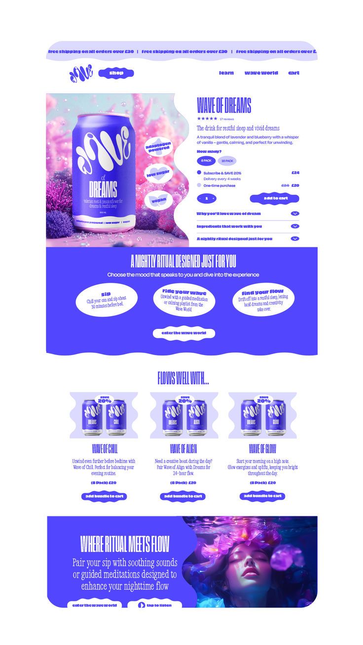 Wave | Brand & Functional Drink Packaging Design | Essnce Haus