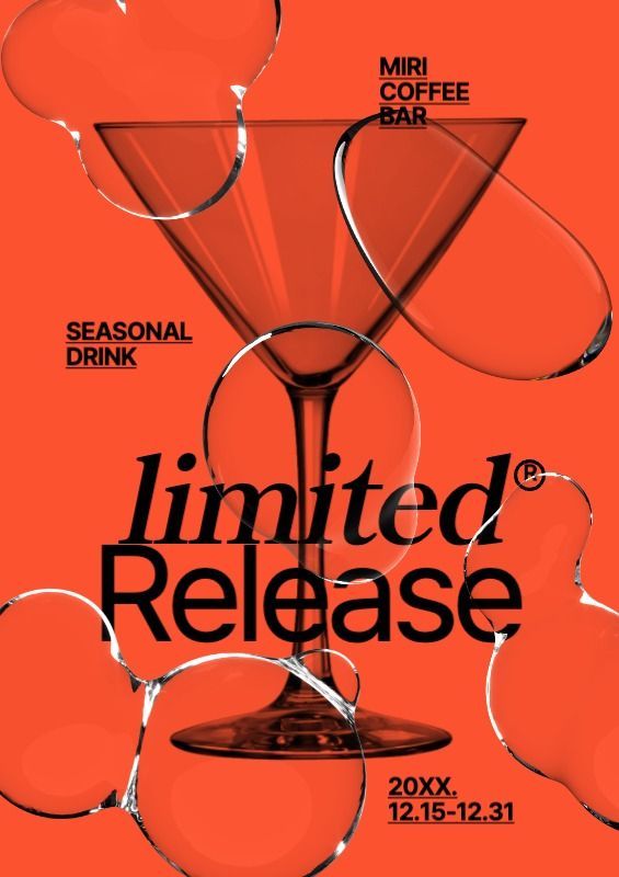 Cafe bar menu in red and black (poster template)