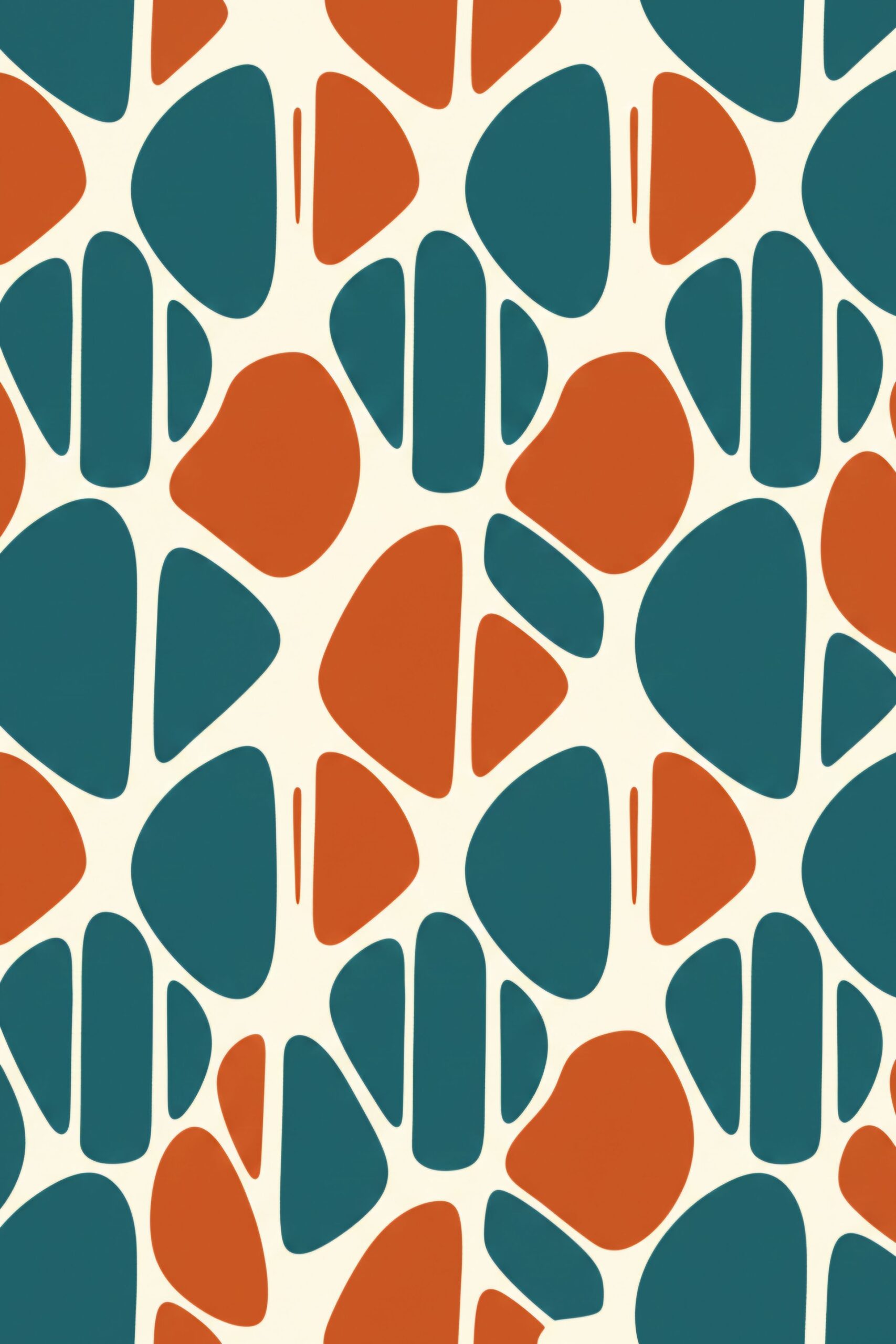 Abstract Connected Pebble MCM Seamless Pattern 🔷🟠