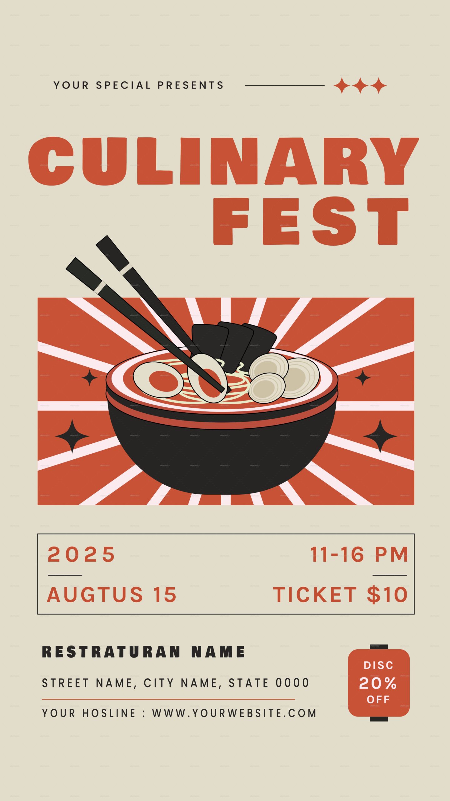 Retro Culinary Fest Flyer