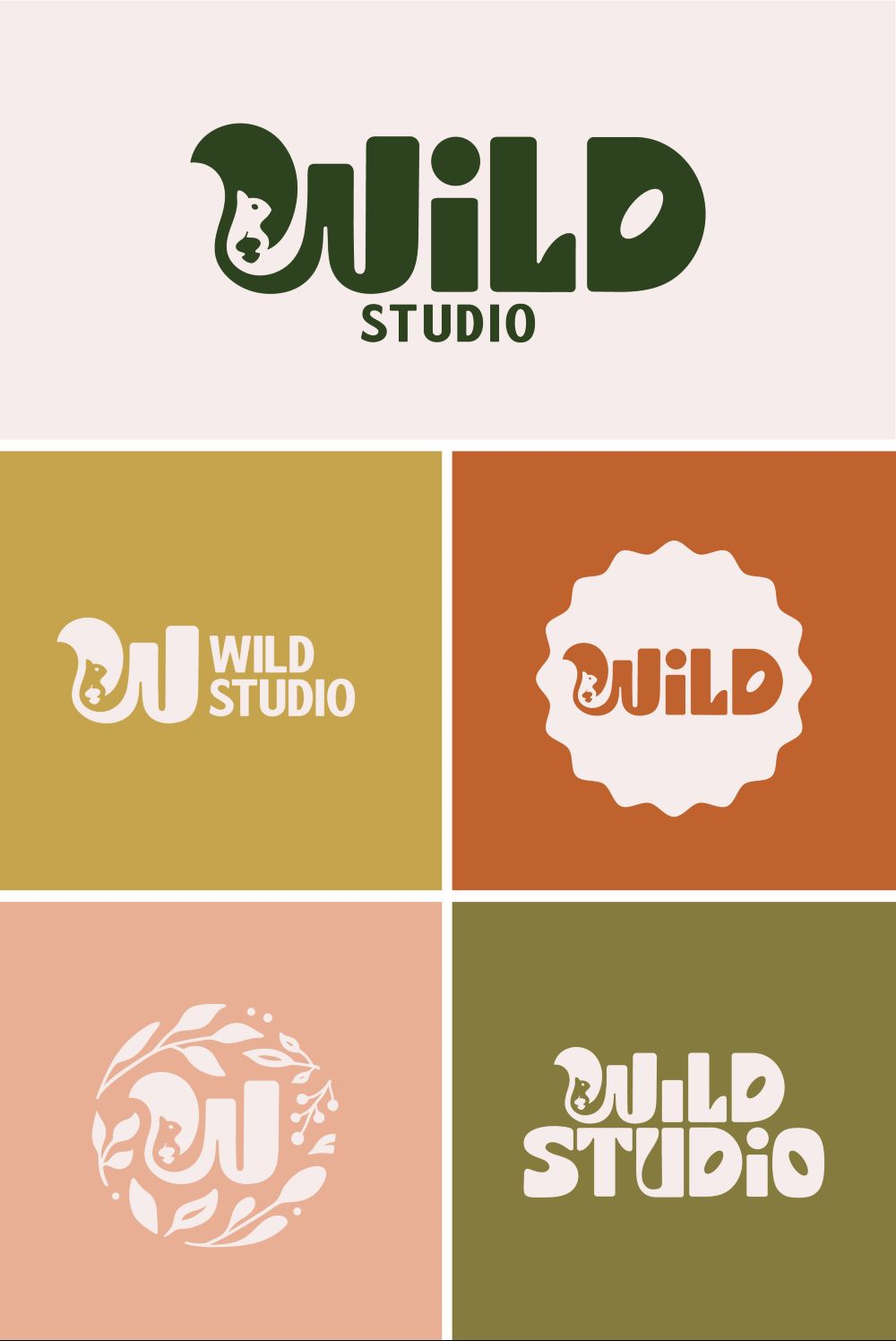 Modern, Bold Logo Variations,  Whimsical Brand Identity Design, Branding Inspo