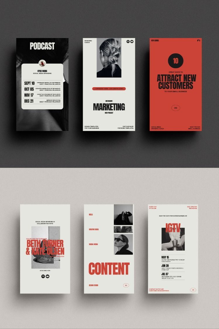 Red Instagram Stories Template Pack for Engaging Social Media Content